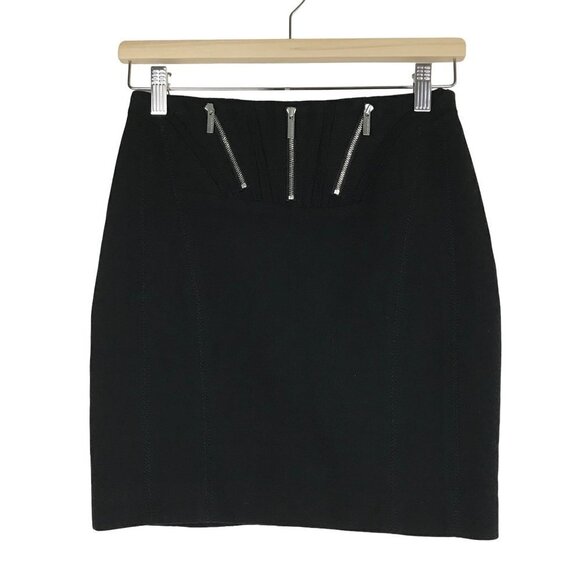 Karen Millen Black Zipper Pencil Skirt  Size 4 - Picture 1 of 9